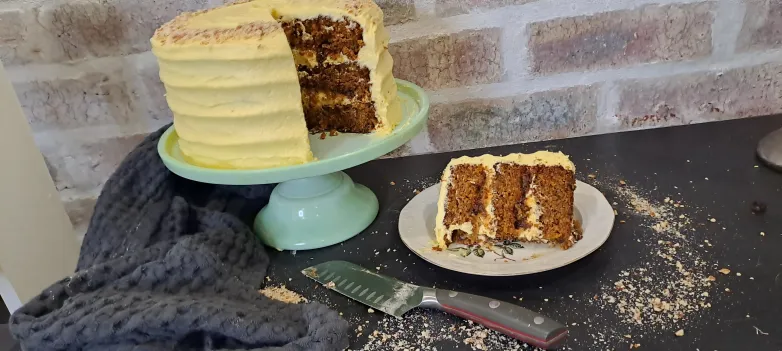 Carrot Caramel & Almond Cake with Cream Cheese Frosting